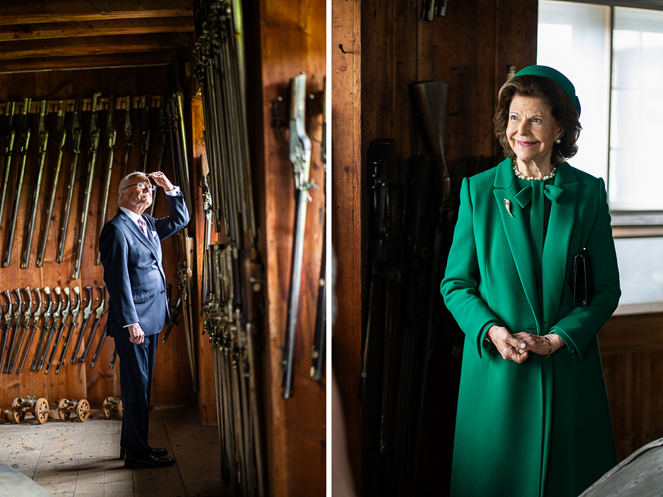 Kungen och Drottningen under rundvandringen i Skoklosters slott. Foto: Sara Friberg/Kungl. Hovstaterna